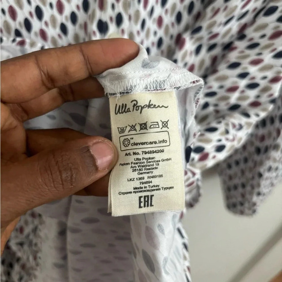 Plus Size Boho Blouse Top 3/4 Sleeve Empire Waist Tunic Dot Print Flowy Mature - Picture 6 of 8